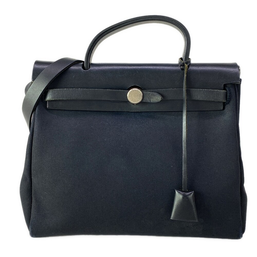 Hermès Herbag PM Handbag Toile Officier Box Calf